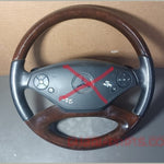 Bild in die Galerieansicht laden, Mercedes-Benz W221 S-Klasse Lenkrad (2007–2012) Leder Holz Spurhalteassistent mit Schaltern (ohne Airbag)