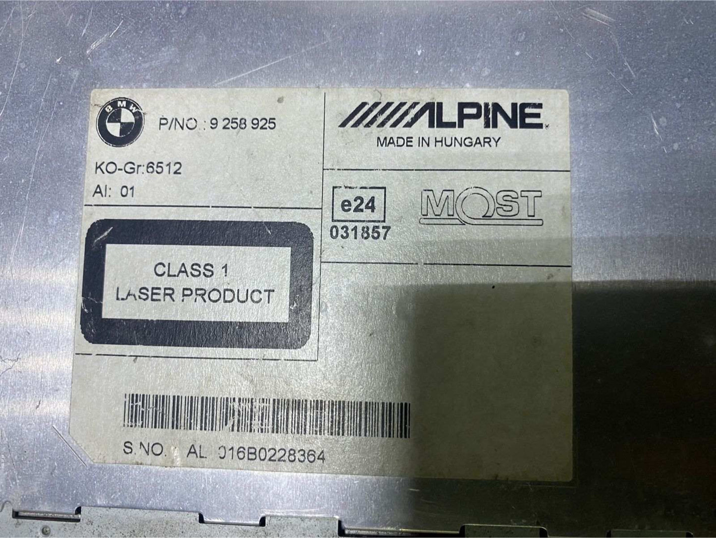 BMW Radio Audio Head Unit 9258925 5 Series F10 F11 radio audio head unit