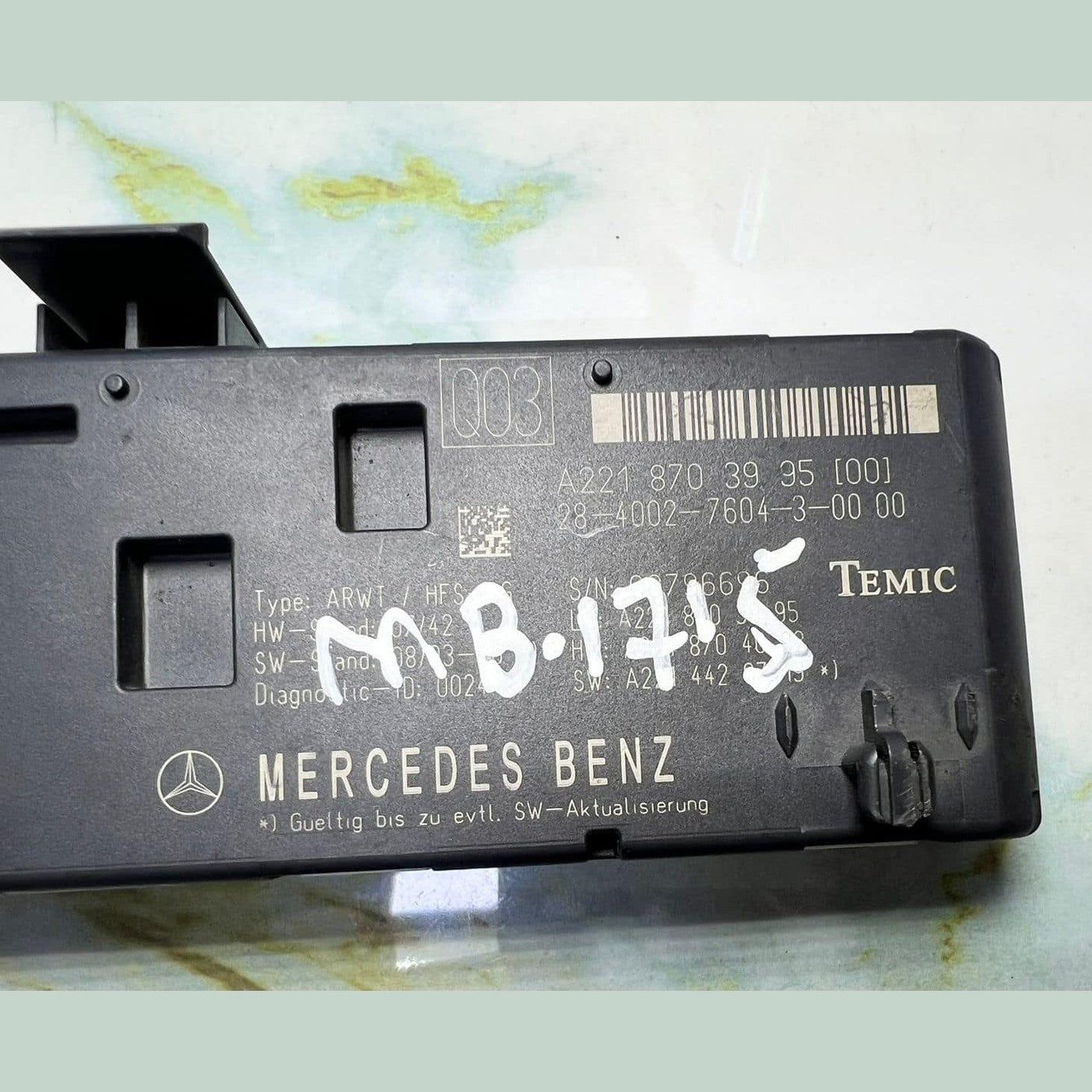 2013 Mercedes-Benz S350 Trunk Release Control Module A2218703995 W221 S-Class