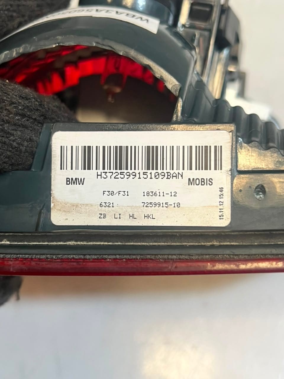 2012-2015 BMW 3 Series F30 320i 328i Rear Left Inner Taillight Assembly 7259915