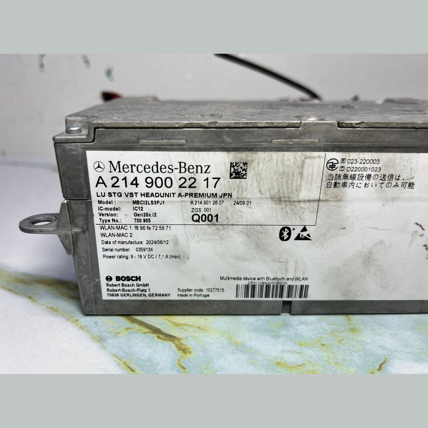 Mercedes-Benz W206 C-Class Head Unit Control A 2149002217
