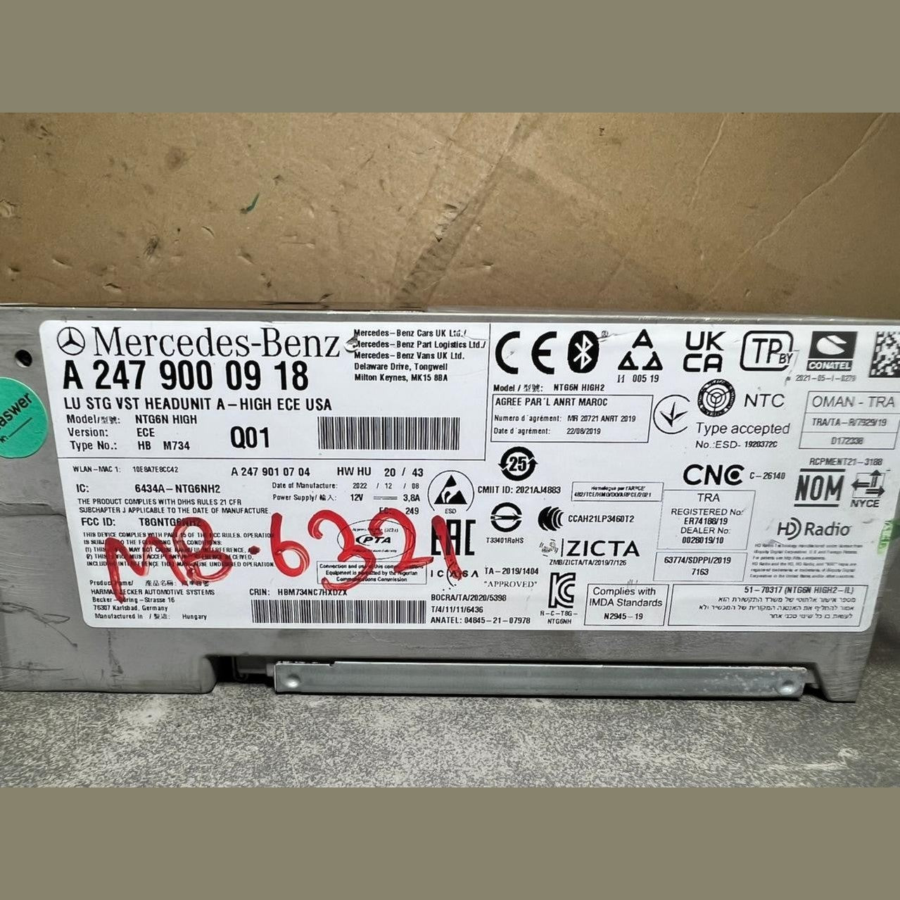 20–24 Mercedes-Benz W247 GLB Head Unit Radio Multimedia System – A247 9000918
