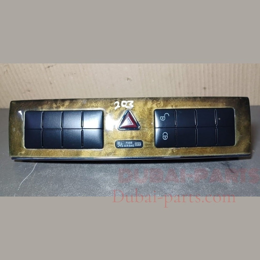2005-2007 MERCEDES-BENZ C-CLASS W203 HAZARD HEATED UNLOCK CONTROL SWITCH TRIM A203 8702510 OEM
