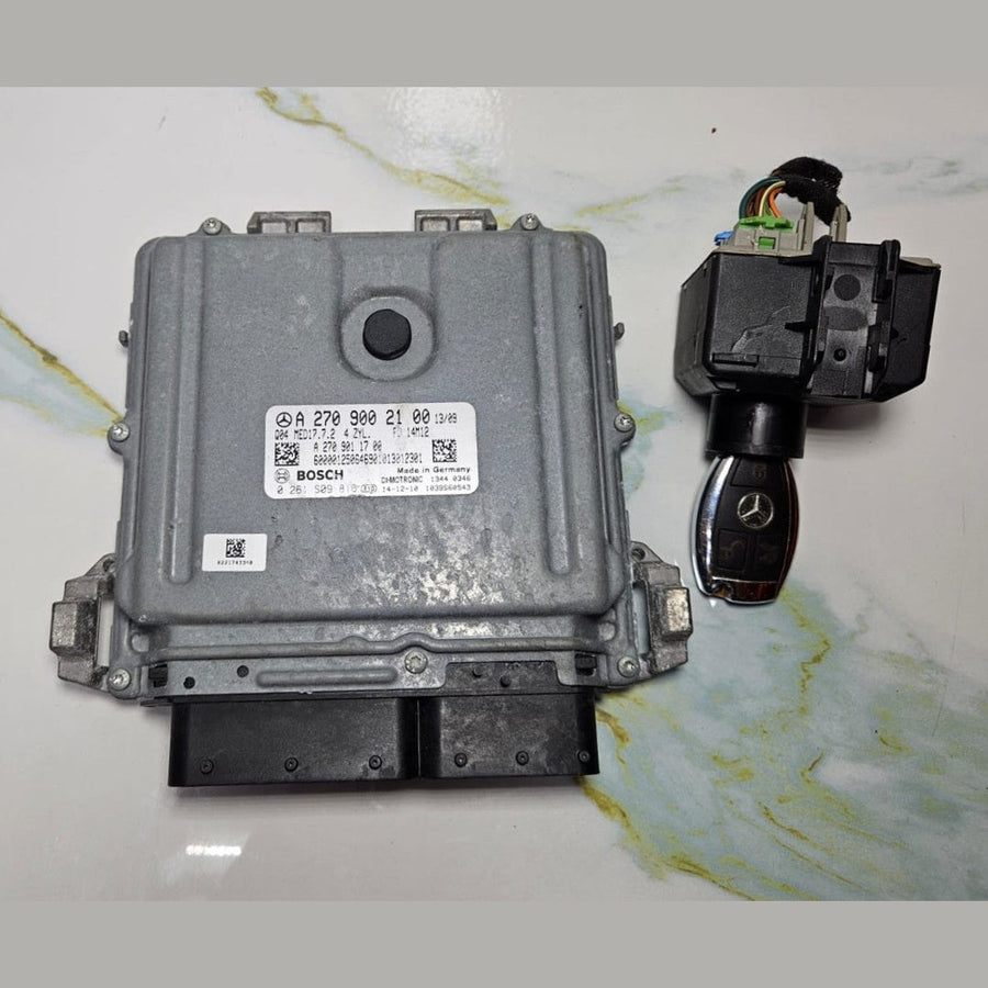 Mercedes CLA ECU Engine Control Module Ignition Key Switch Set A270 9002100 OEM