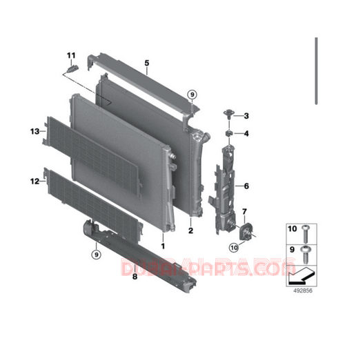 Radiator kit Toyota Supra J29 & BMW Z4 G29 B58  Fan 7935173 Radiator (1)  11718666739  Radiator (2) 11718666811  Transmission oil cooler 17219494828