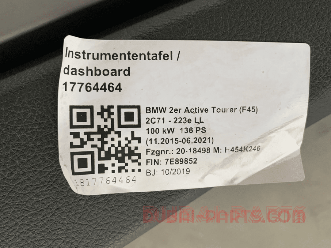 F45 LHD DASHBOARD 223e 2015 to 2021