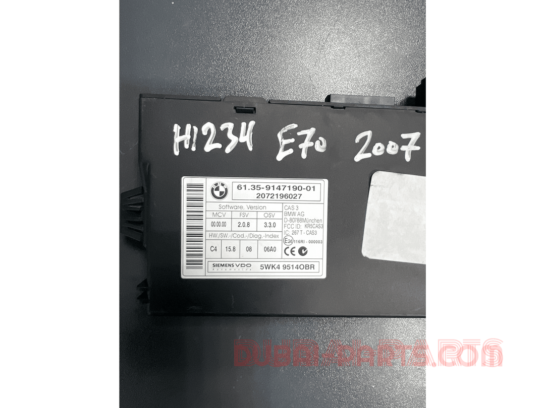 BMW E70. X5 CAS 3 THEFT LOCK CONTROL MODULE 9147190 Genuine Product used