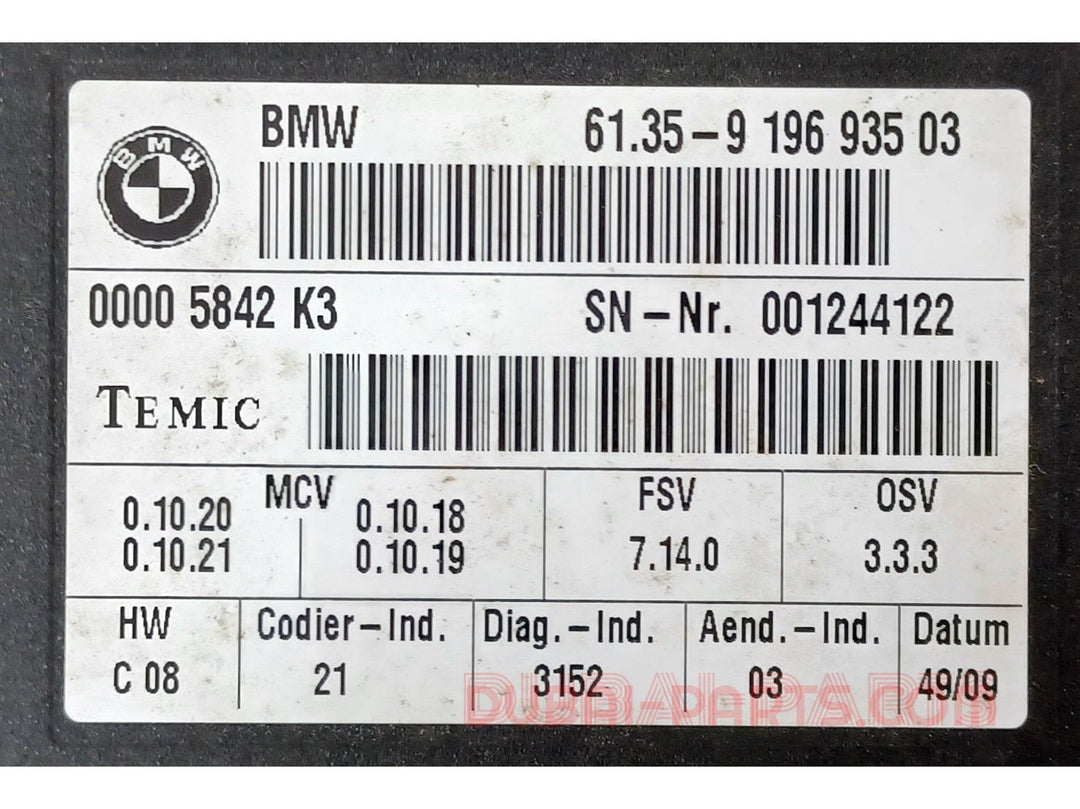 BMW E92,E93 Seat Control Module Unit 9196935 Excellent Quality branded product used