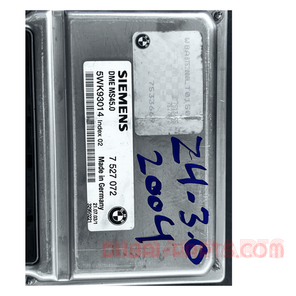 BMW Z4 E85 3.0 /2004  M54 192HP Engine ECU Control Unit Module DME 7527072 Automatic