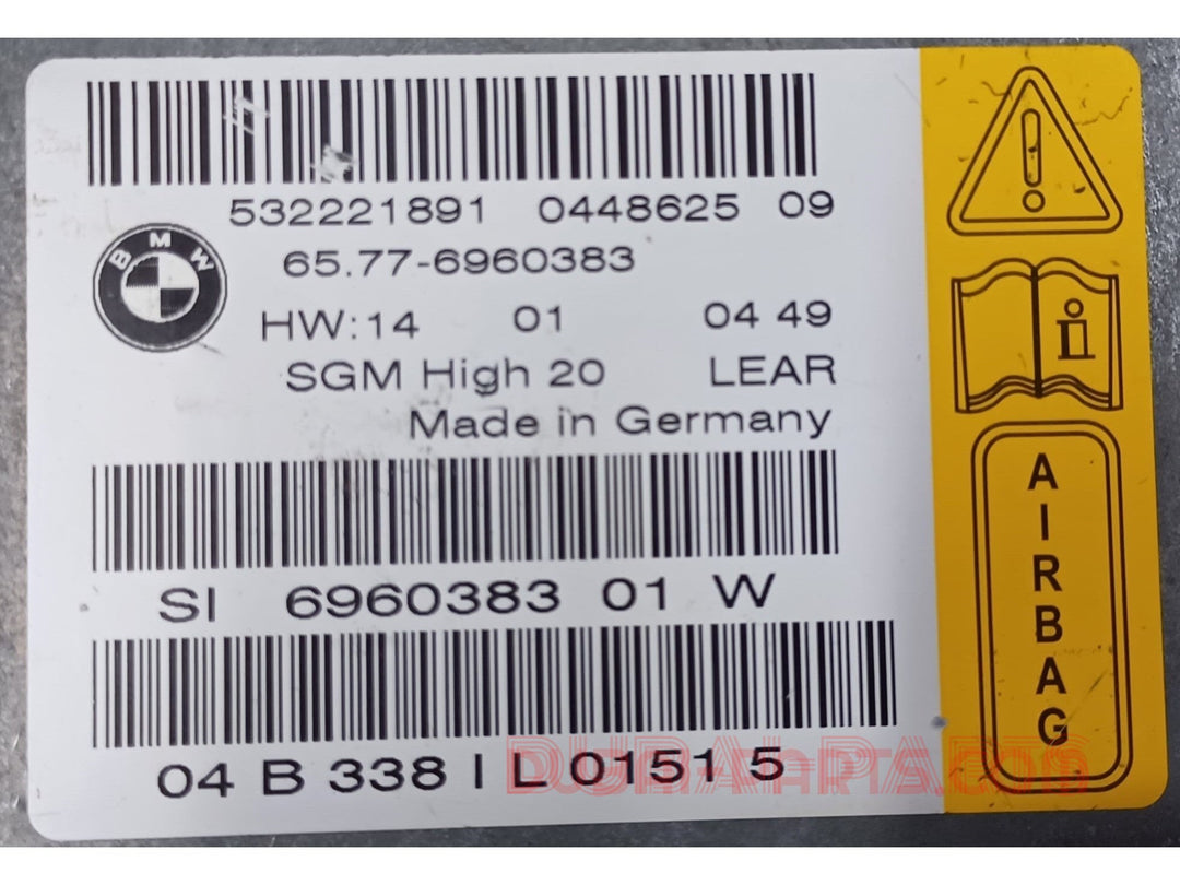 BMW E60 Air Bag With Gateway Module 6960383 Genuine Product Used