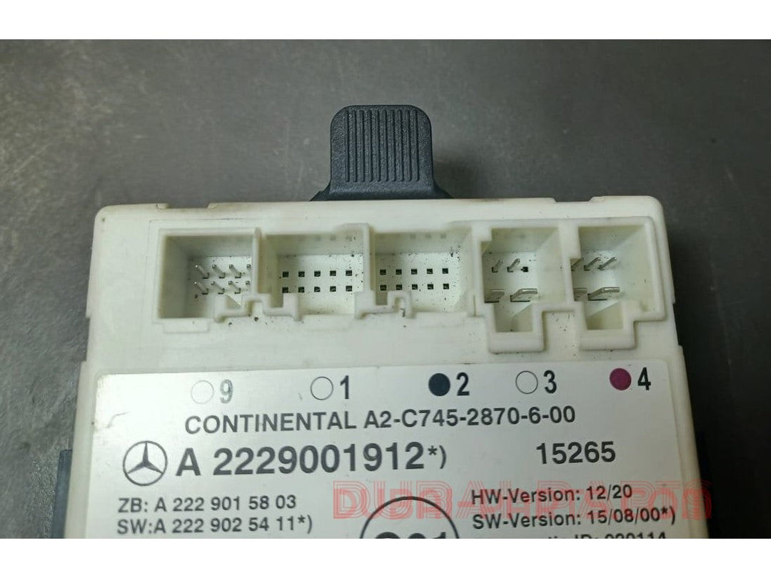 2014-2018 Mercedes-Benz W222 S-Class Rear Left Side Door Control Module A222 900 19 12 OEM