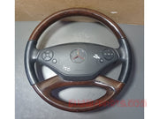 2007-2012 Mercedes-Benz W221 S-Class Steering Wheel Leather Wood Lane Assist With Switches With Out Air Bag