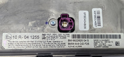 6822625-2015-2019 BMW X3 X4 F29 RHD Navigation Display Screen OEM