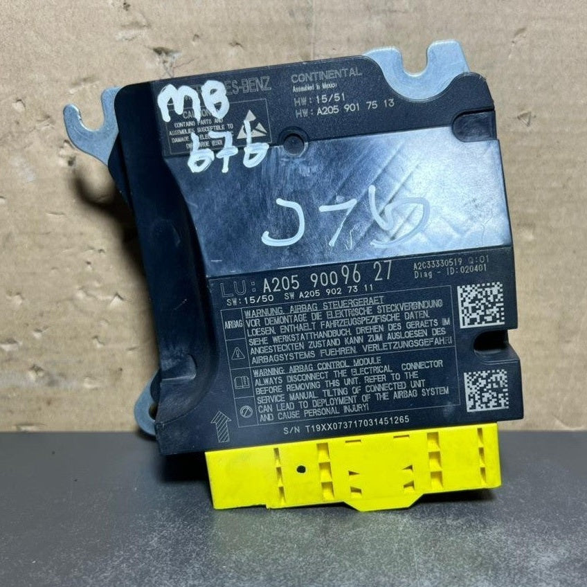 14-18 Mercedes W205 GLC SRS Safety Restraint Control Module A205 9009627 OEM