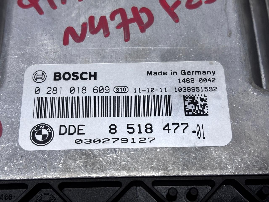 BMW N47 F25 X3 ENGINE CONTROL UNIT ECU ONLY DDE 8518477 BOSCH OEM