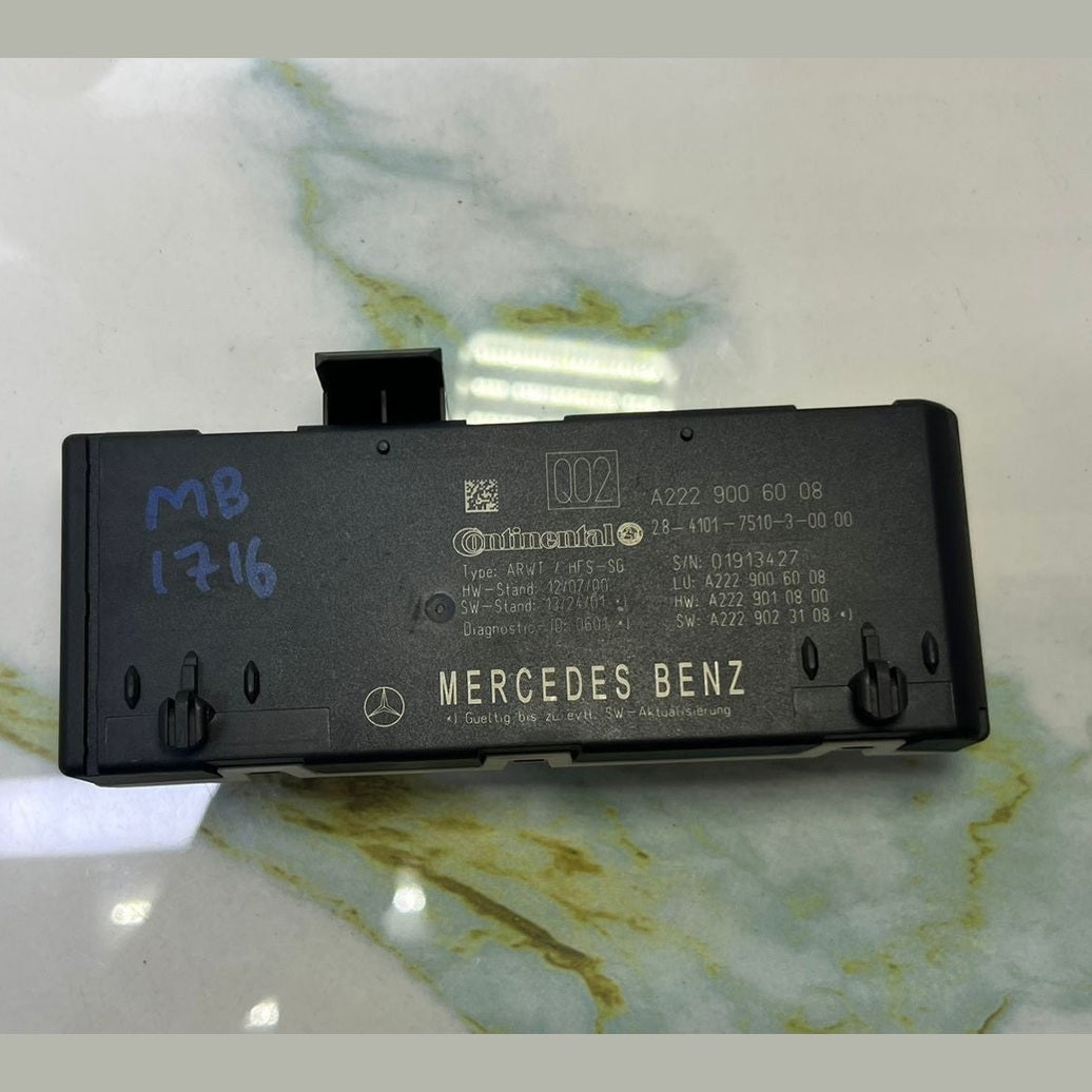 Genuine Mercedes-Benz W222 S-Class Trunk Lid Control Unit A 222 900 60 08