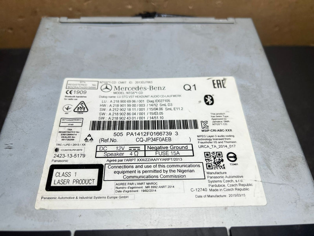 14–16 Mercedes-Benz W218 CLS Radio Audio Head Unit CD Player A218 9006906 OEM