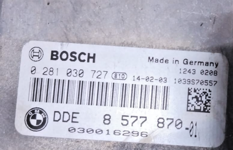 BMW X5 F15 Diesel Engine Control Unit 8577870 0281030727 2.00 Diesel 2015 Twin T