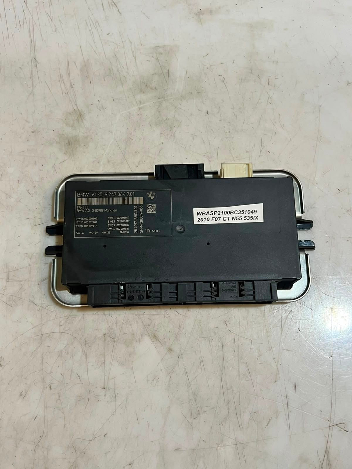 10-17 BMW F07 5' 6' 7' GT F10 F12 F01 F2 535i GT Light Control Module 9247064