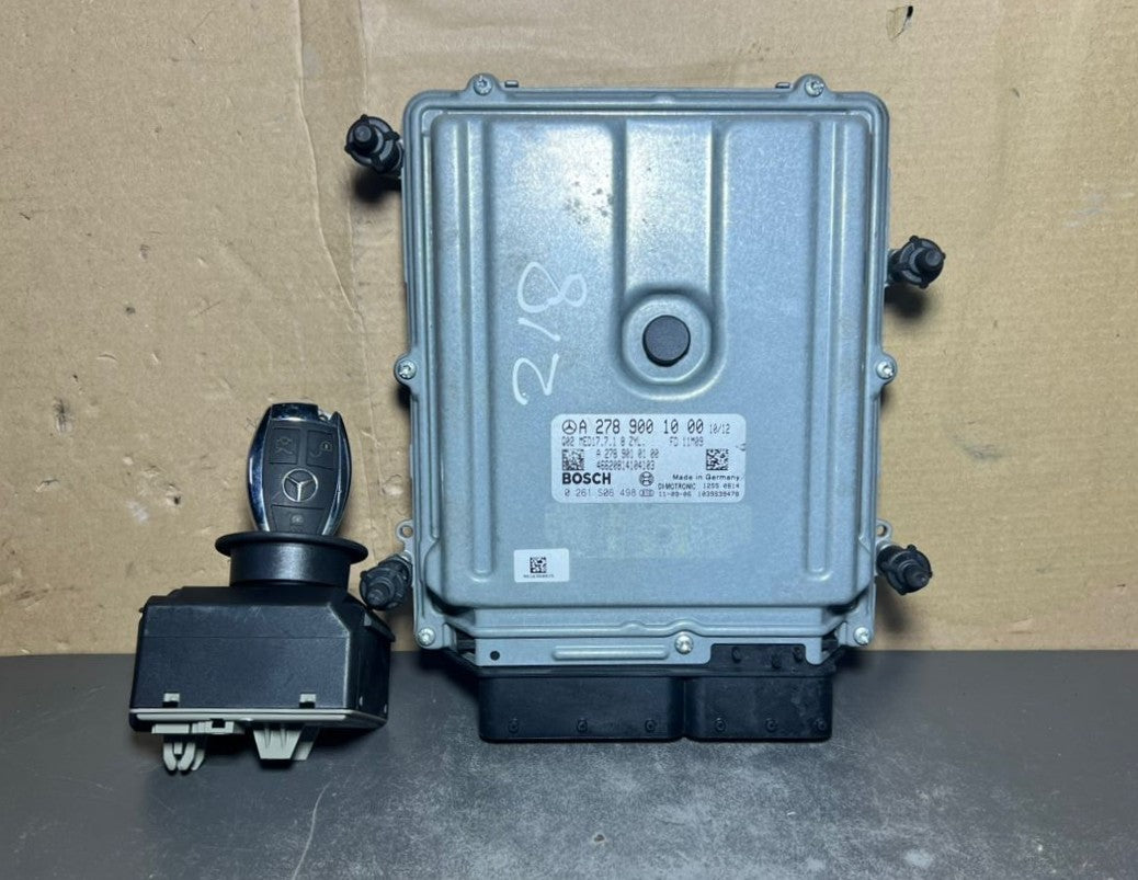 Mercedes W218 ECU Engine Control Module Ignition Key Switch Set A278 9001000 OEM