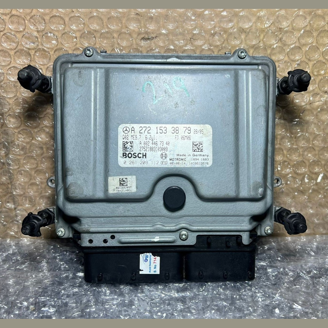 06-10 Mercedes-Benz W219 CLS Engine Control Module Unit ECM ECU A272 1533879 OEM