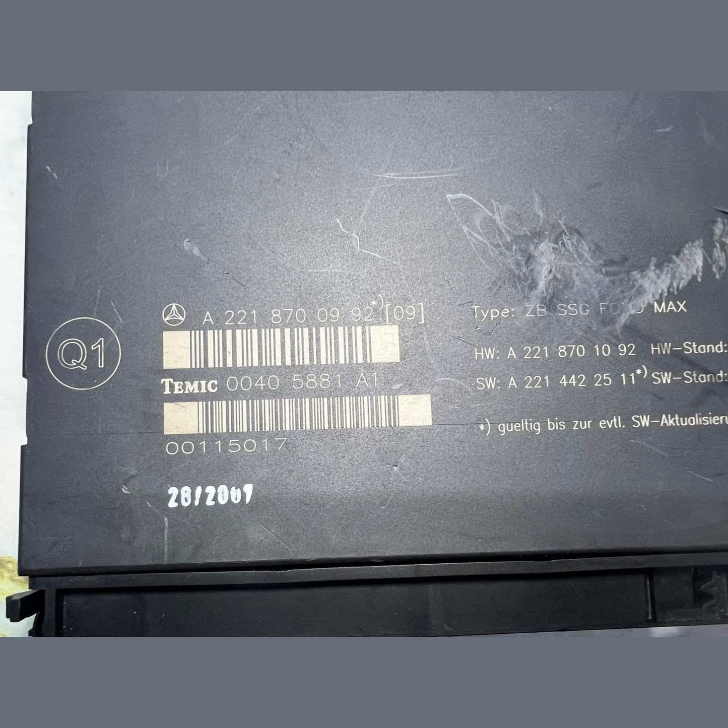 2007-2013 Mercedes-Benz S600 Rear Seat Control Module A2218700992 W221 S-Class