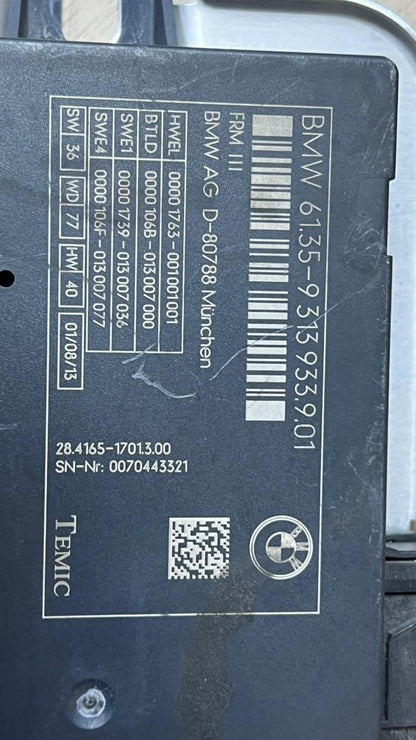 BMW 2013-2017 650i Gran Coupe Footwell Light Control Module 9313933 FRM3 2013