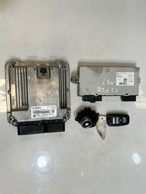 2010-2017 BMW X3 F25 N57 Engine Control Unit ECU SET DDE + CAS4+ 1KEY 8511907