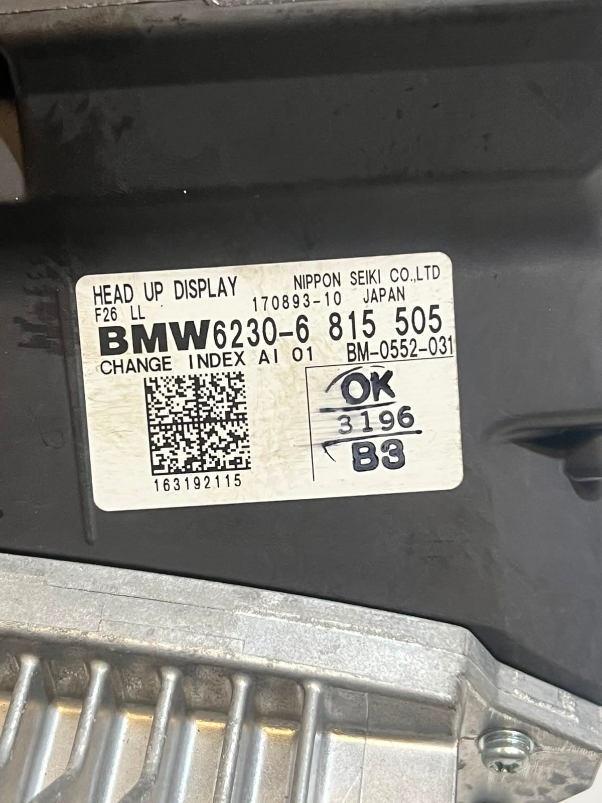 2015-2018 BMW X4 F26 Head Up Display HUD SCREEN Unit LHD 6815505 OEM