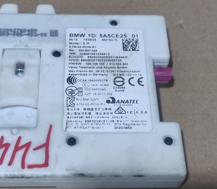 OEM BMW X5 G05 F44 TELEMATIC COMMUNICATION BOX ANTENNA MODULE -  5A5CE25