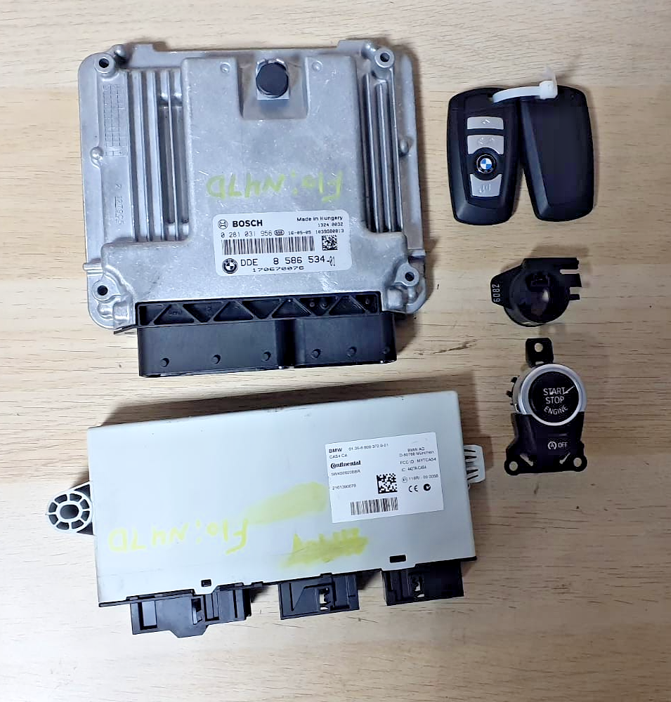 BMW F10 N47D Diesel Engine Control ECU CAS4 6809372 Set with 2 Keys OEM 8586534