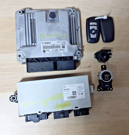 BMW F10 N47D Diesel Engine Control ECU CAS4 6809372 Set with 2 Keys OEM 8586534