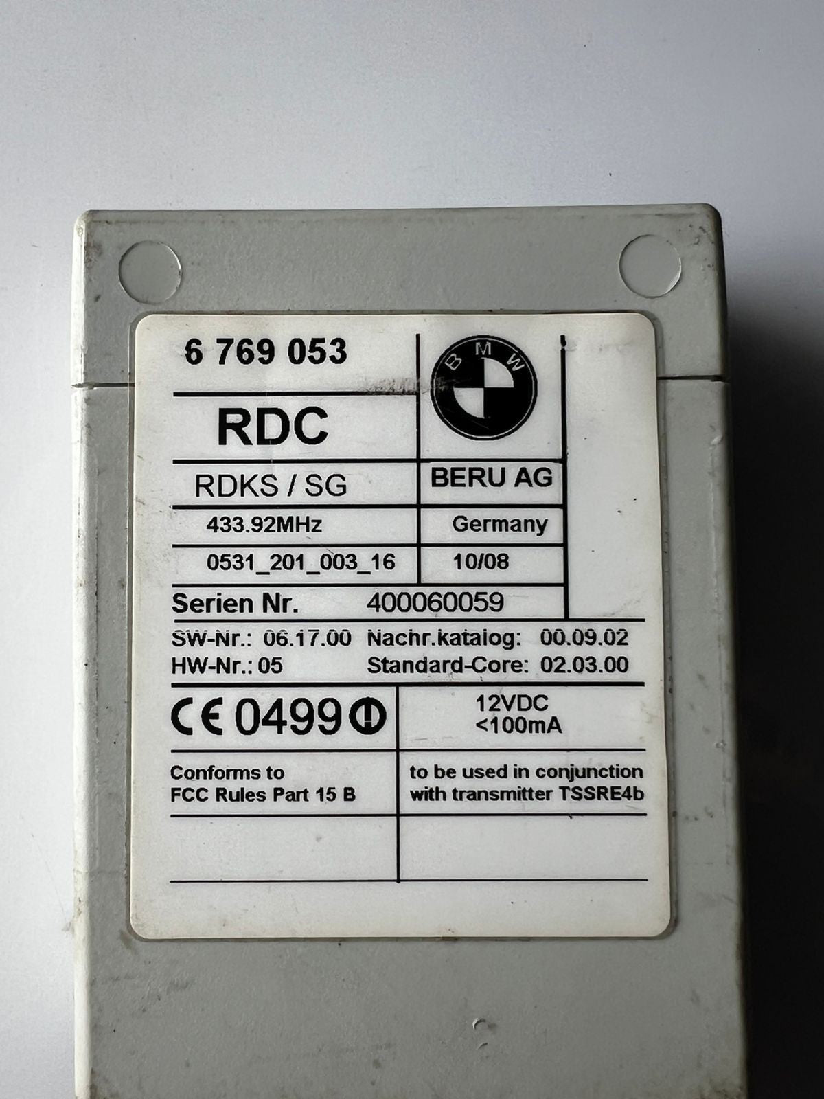 2002-2004 BMW 745i Tire Pressure Control Module 6769053 E65 E66 E67 7'