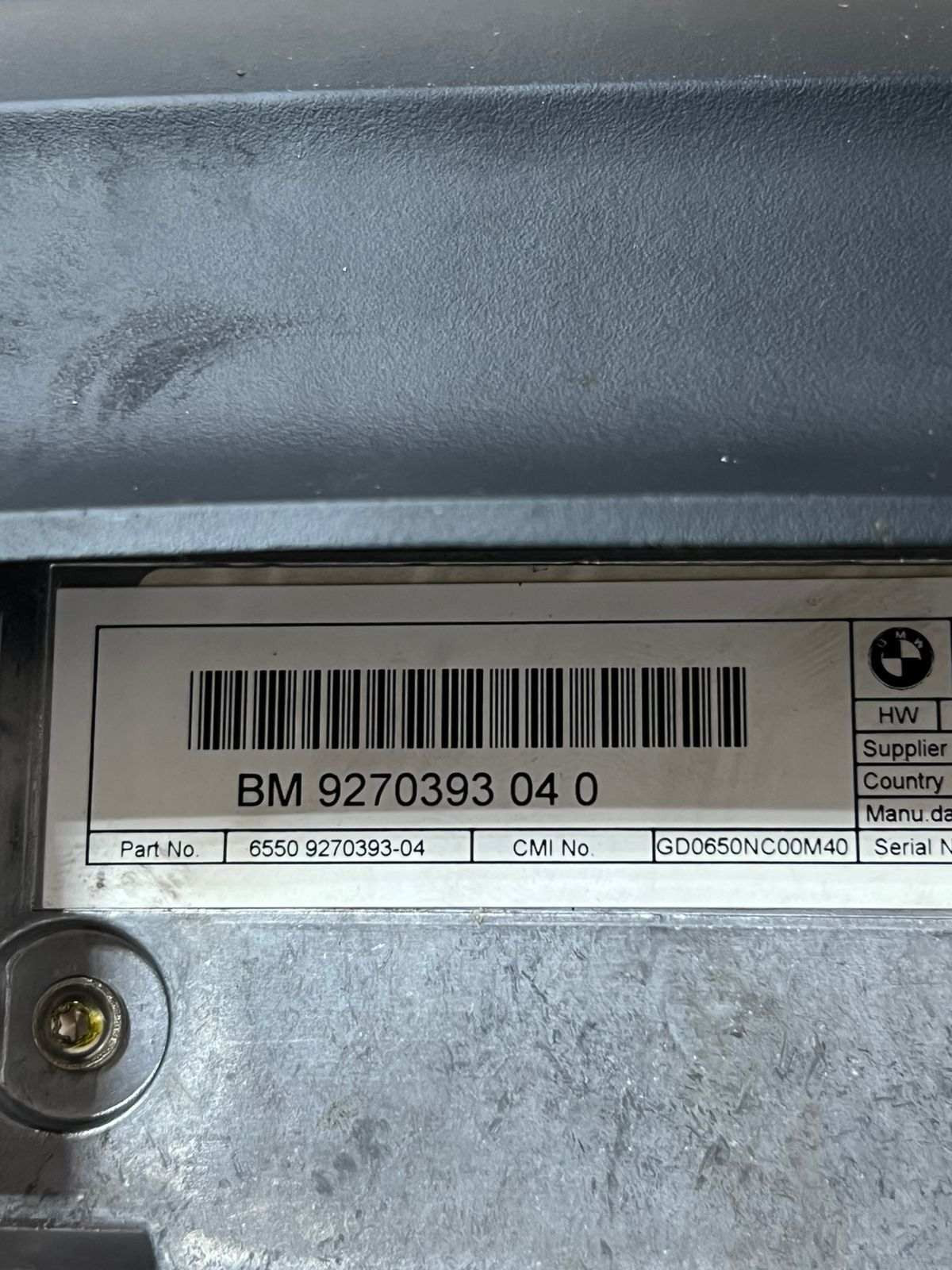 BMW F30 F32 F36 3 Series and 4 Series models. 6.5 inch CID DISPLAY 9270393