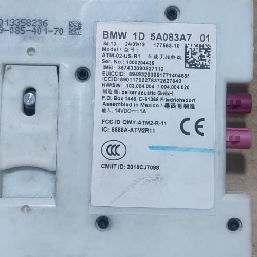 BMW G20 G84 M4 TELEMATICS CONTROL UNIT MODULE -1D- 5A083A7