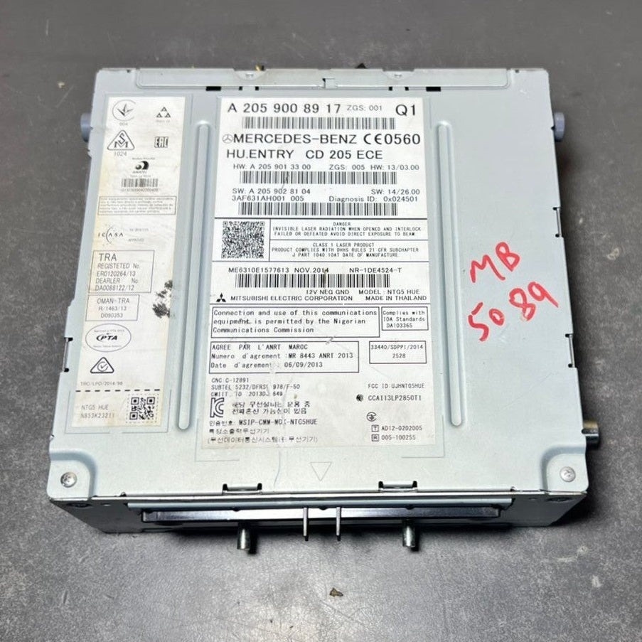 14–18 Mercedes W205 C-Class Radio Audio Head Unit CD Player A205 9008917 OEM