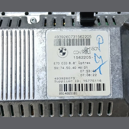 Bmw X5 E70 CID 8.8 Optrex DISPLAY Screen Radio TV  1562205 9392607
