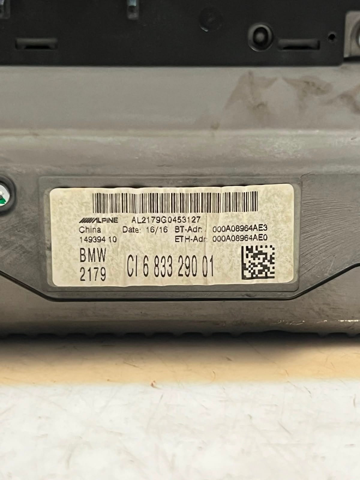 2016 BMW X1 F22 F32 Navigation System Head Unit Basic 6833290 OEM