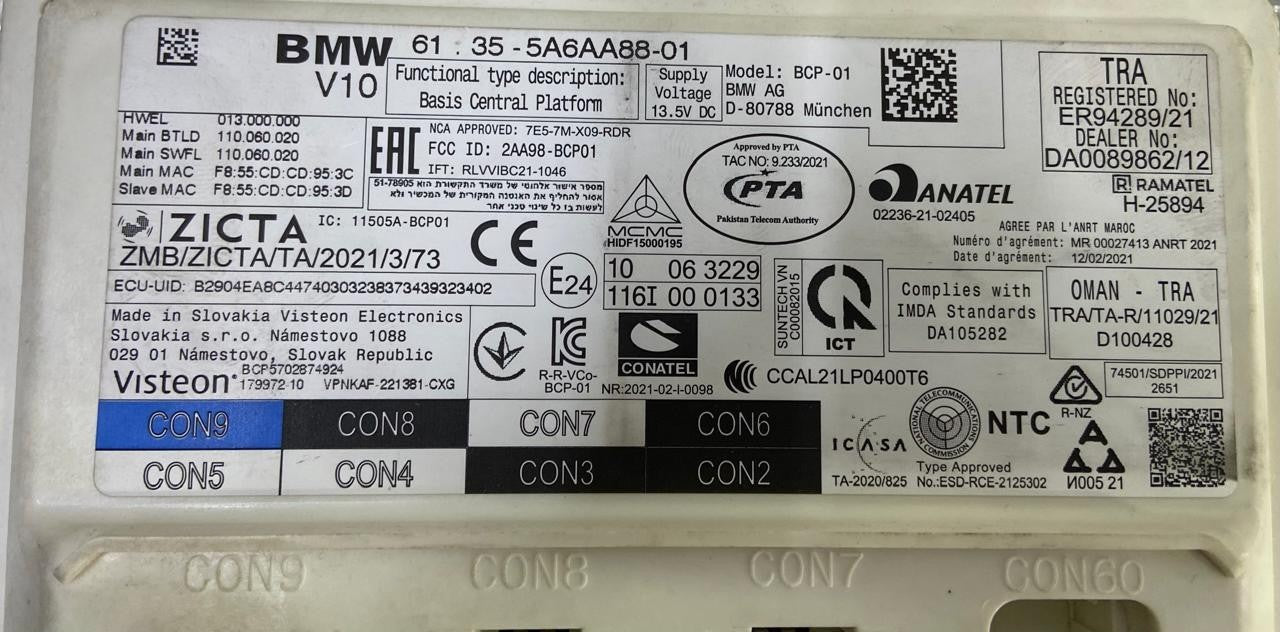 OEM BMW U6 U11 BDC Basic Computing Platform 5A6AA88 Brand New ANATEL