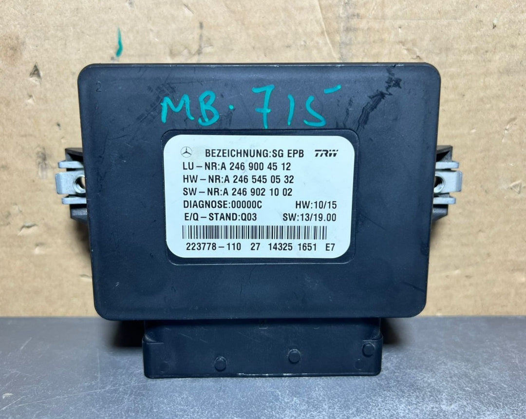 14-19 Mercedes-Benz CLA250 Parking Brake Control Module Unit A246 9004512 Oem