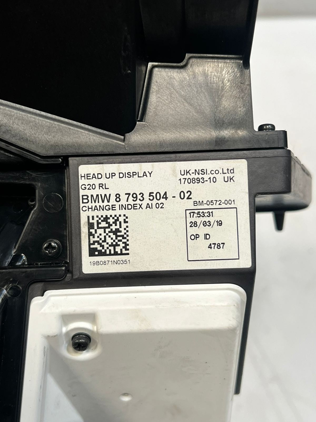 2020 BMW 330i 3 Series G20 G21 320D Head-Up Display 8793504 OEM RHD