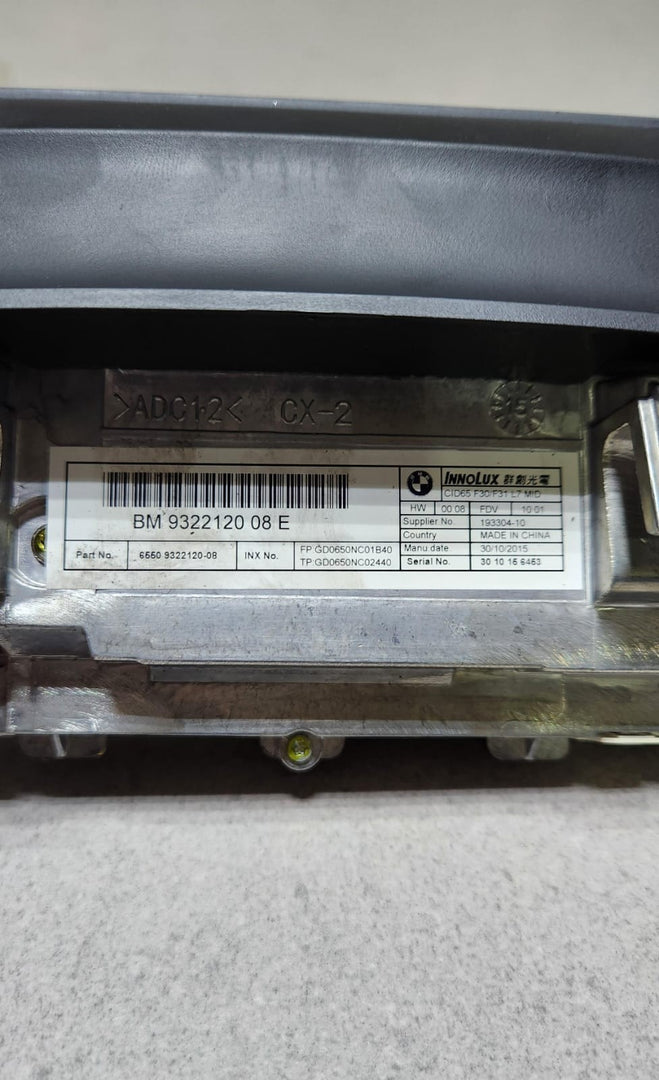 BMW 3 Series F30 F31 and 4 Series F32 Navigation Display Screen Central 9322120 