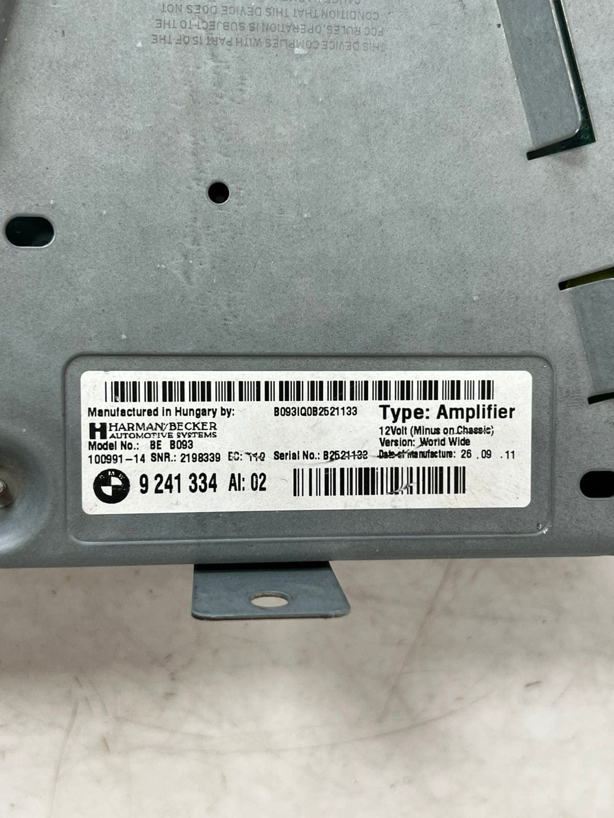 2011-2013 BMW 528i 5-Series F10 535I 550I Radio Amplifier 9241334 OEM 