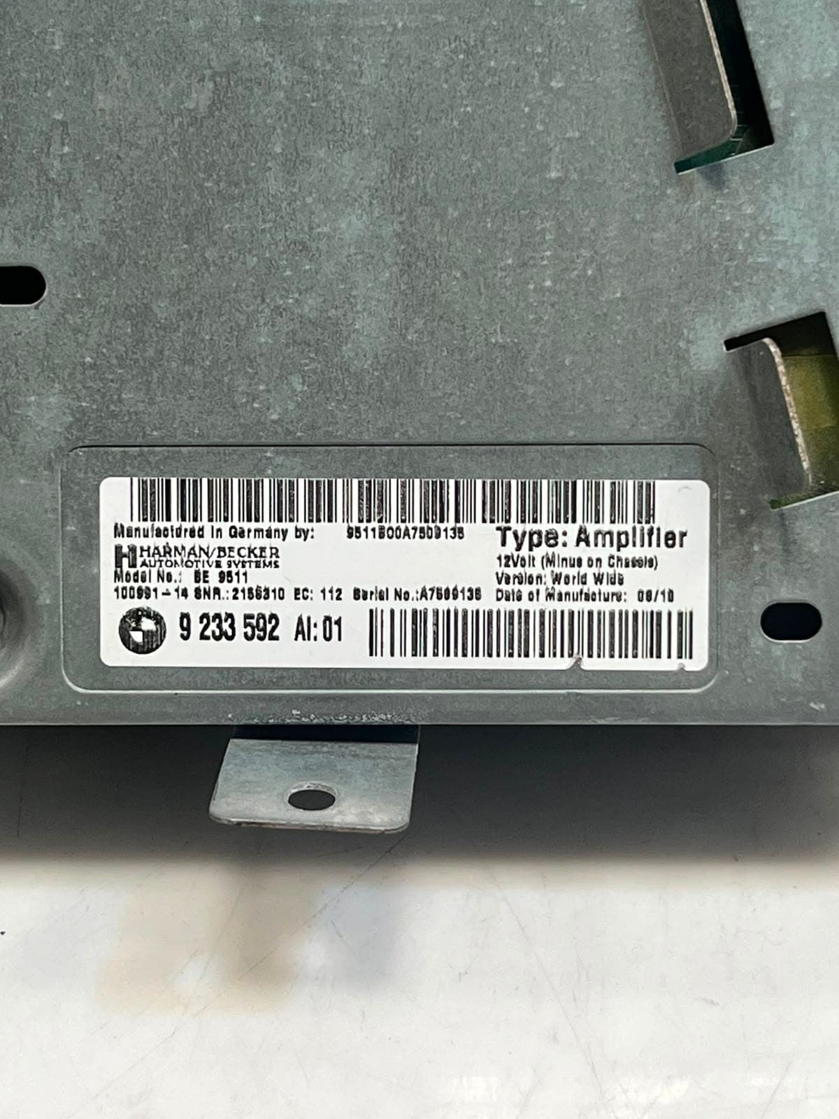 2011-2013 BMW 528i F10 F11 5 Series HARMAN BECKER Audio Amplifier 9233592 OEM