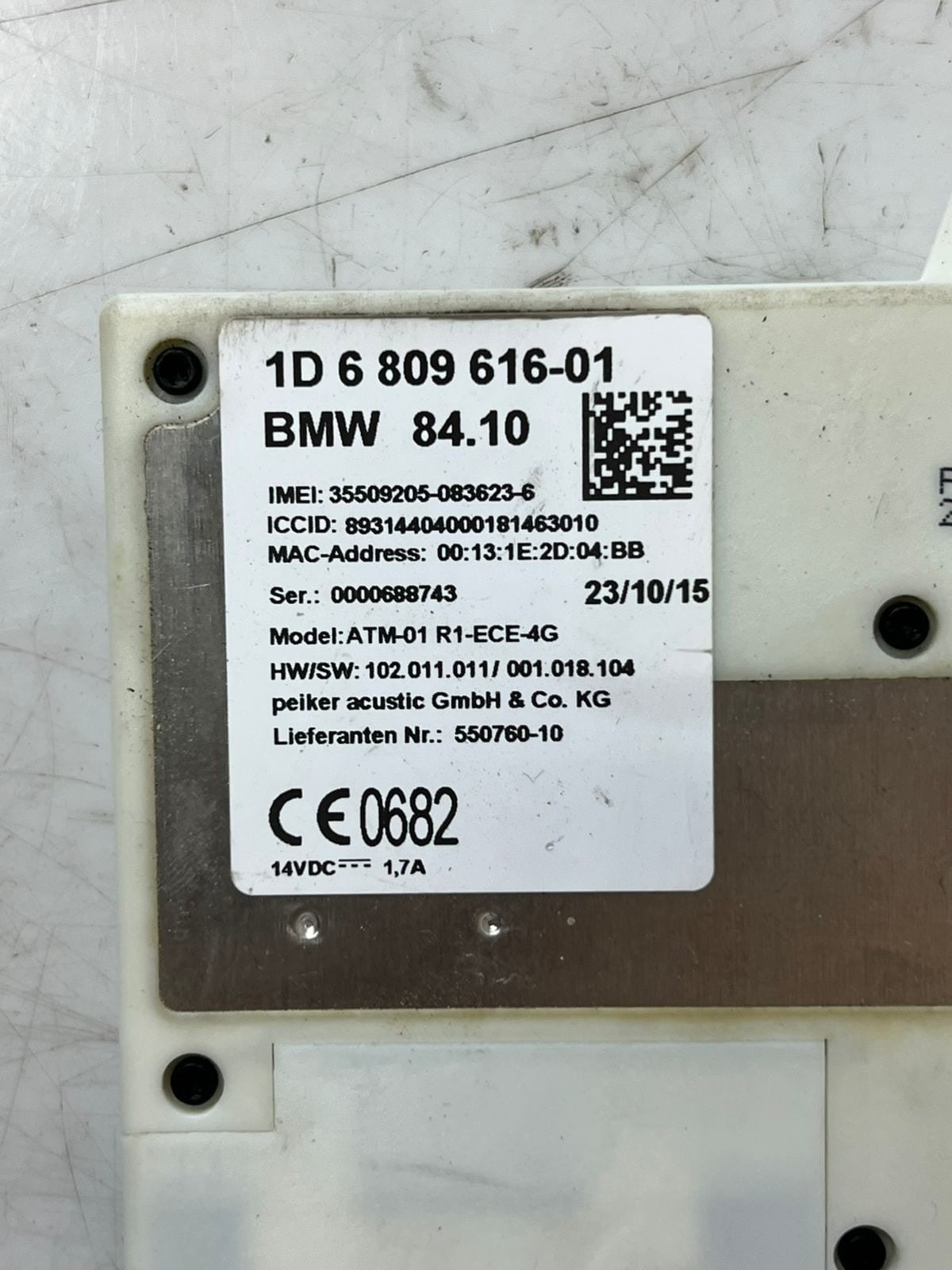BMW 4 Series F36 Gran Coupe and X5 F15 Telematic Control Module 6809616 OEM 