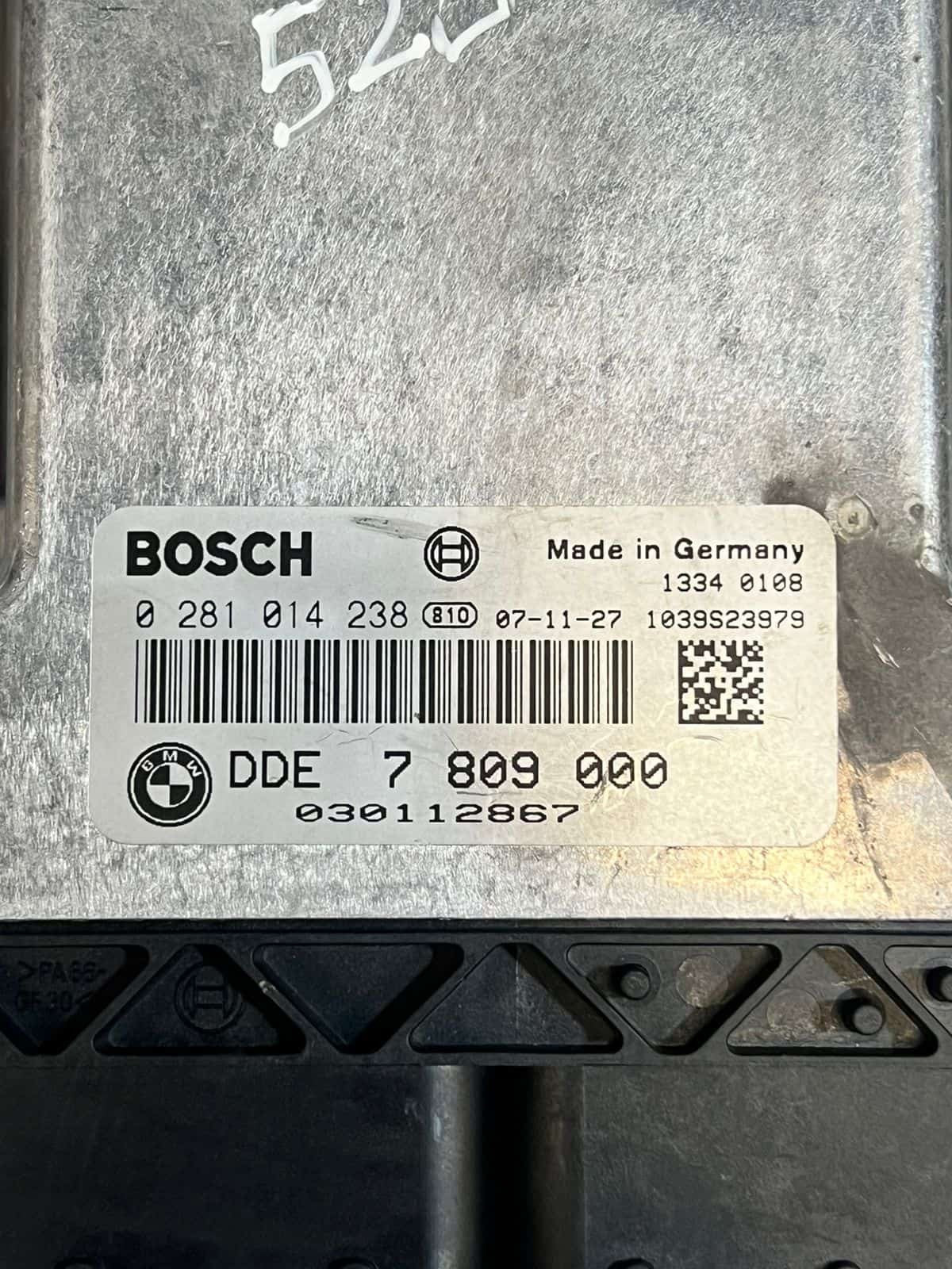 2007 BMW E60 520D N47 Engine Control Unit ECU SET DDE + CAS3 7809000 OEM
