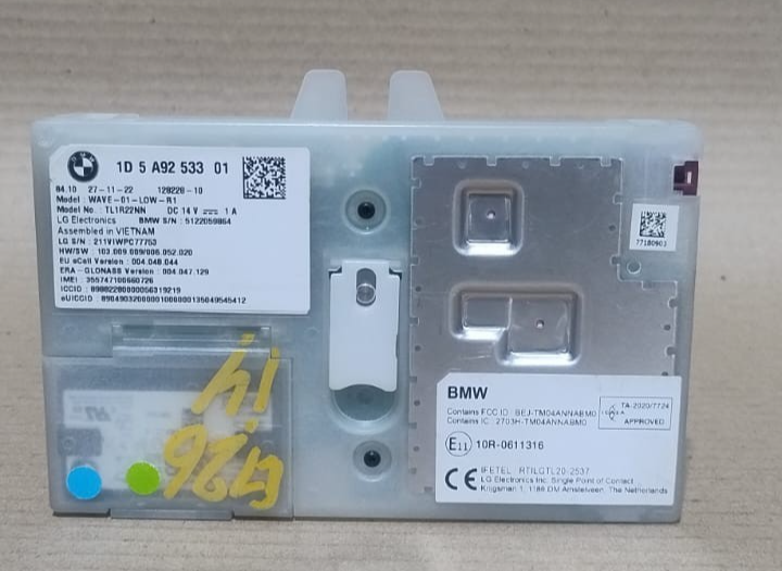 BMW X1 G26 i4 U11 BLUETOOTH TELECOMMUNICATION MODULE 1D 5A92533