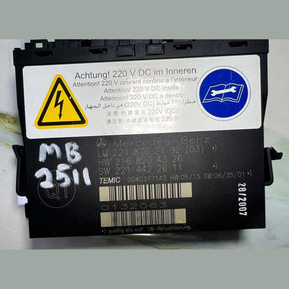 2007-2012 Mercedes-Benz S550 Seat Control Module A2218702192 W221 S-Class