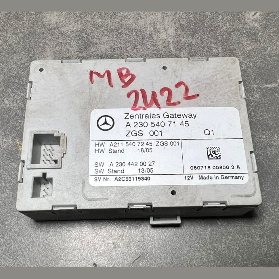 2001-2007 Mercedes-Benz W230 SL Central Gateway Control Module A230 5407145 OEM