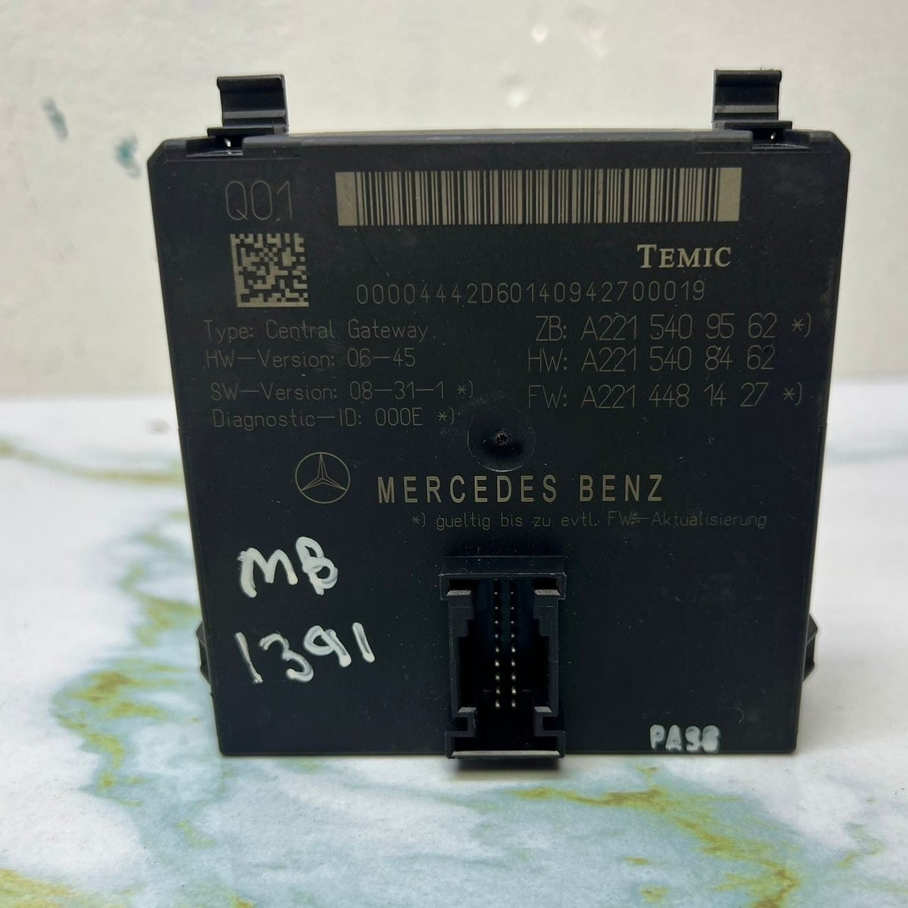2007-2014 Mercedes-Benz S550 Gateway Control Module A221 5409562 W221 S-Class